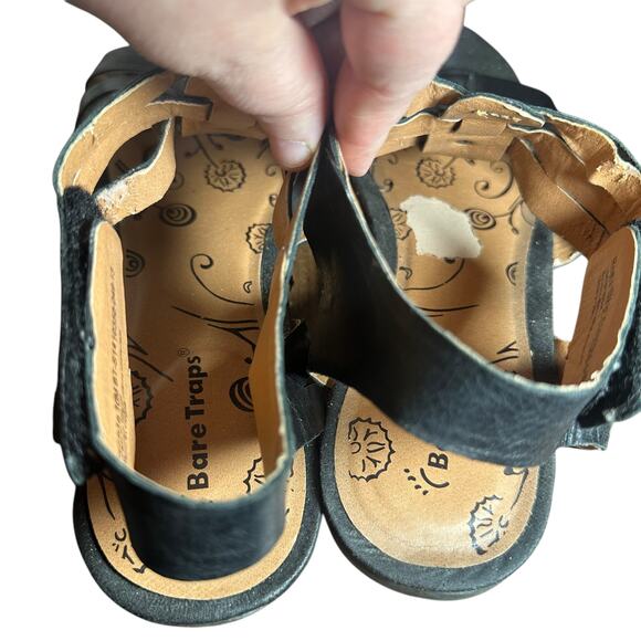 Baretraps Reeta Gladiator Sandals 10M Black Leather Upper Stylish & Comfortable - Picture 9 of 10